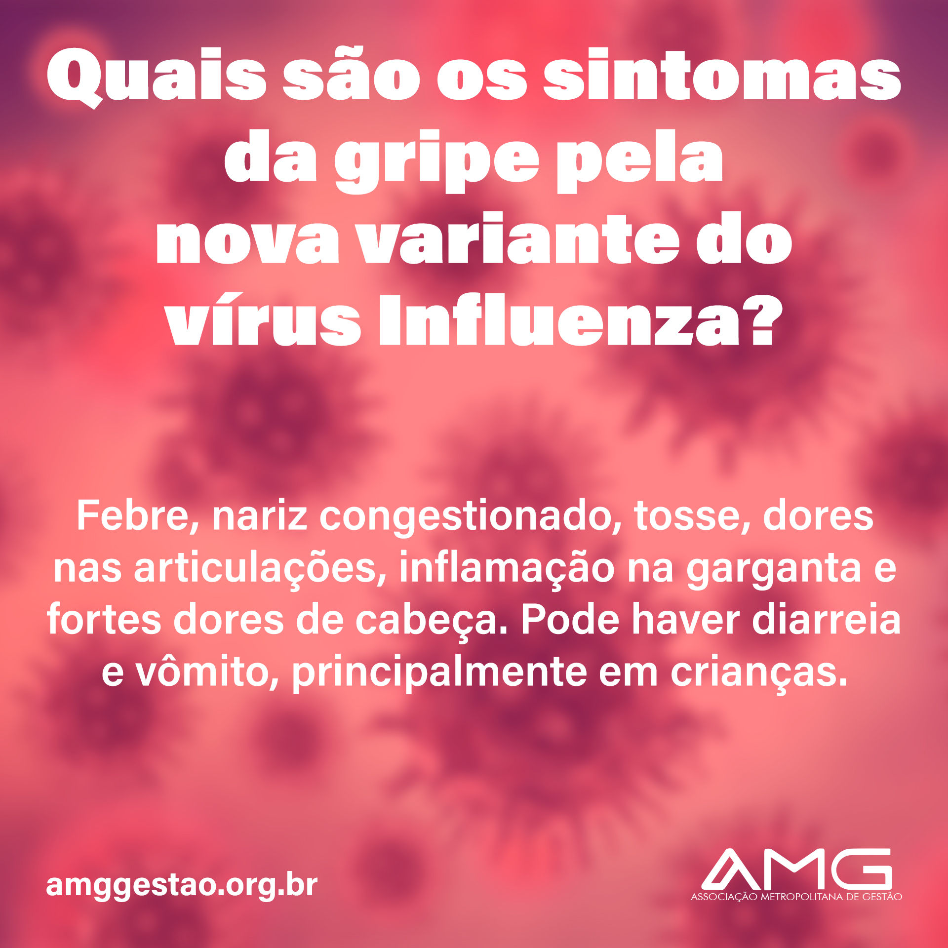 Quais são os sintomas da gripe pela nova variante do vírus Influenza